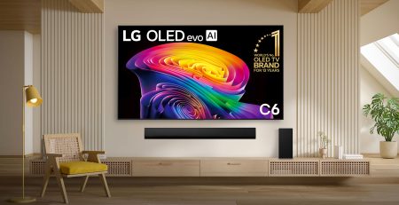 LG OLED C6 televizor u modernom dnevnom boravku