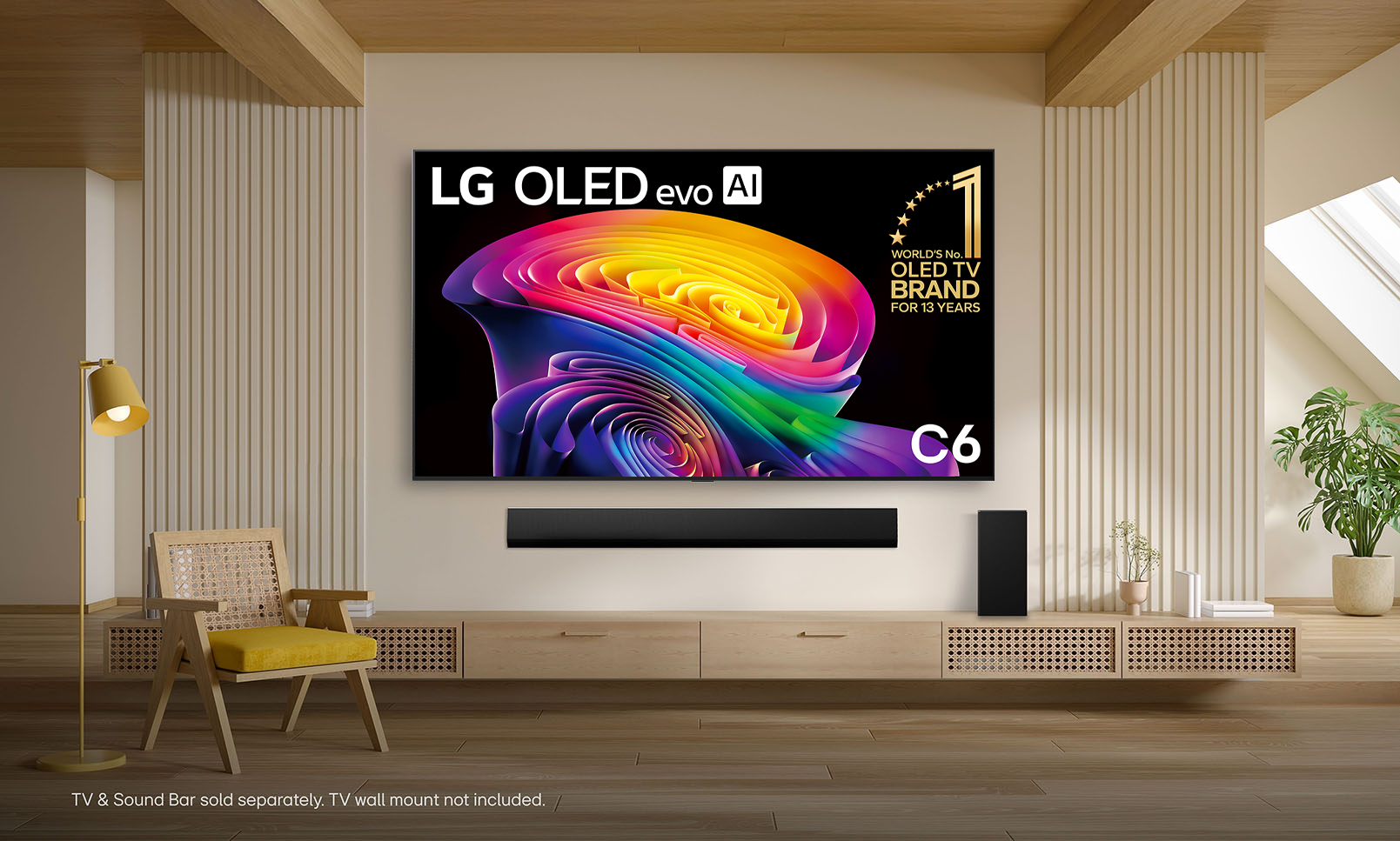 LG OLED C6 televizor u modernom dnevnom boravku