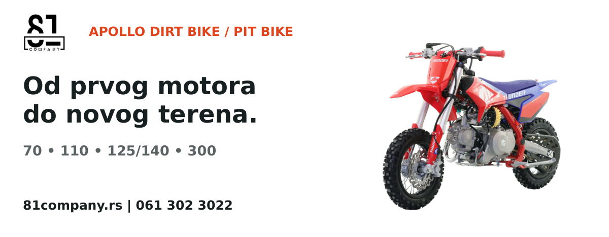 Apollo dirt bike i pit bike — od prvog motora do novog terena, 81 Company